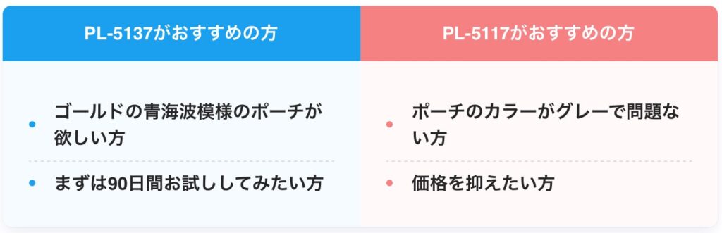 PL5137とPL5117の違いを比較！どっちがおすすめ？