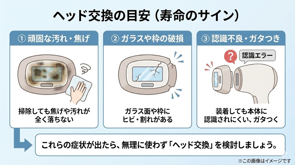 掃除してもダメなら?ヘッドの交換時期と別売パーツの購入方法