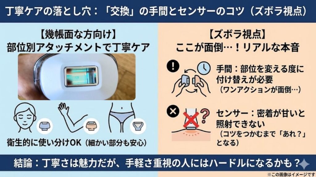 使い勝手をガチ検証!「アタッチメント交換」と「センサー感度」の落とし穴