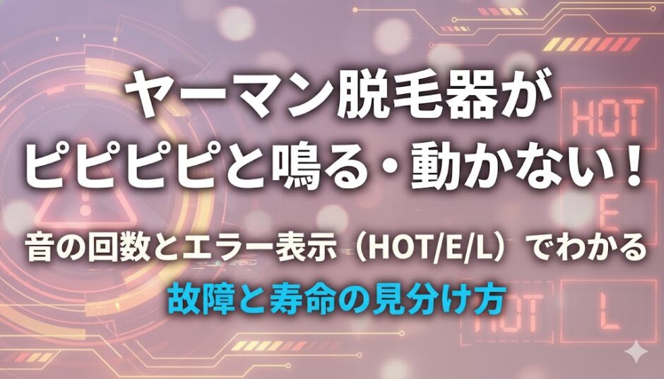 ヤーマン脱毛器がピピピピと鳴る・動かない！音の回数とエラー表示（HOT/E/L）でわかる故障と寿命の見分け方