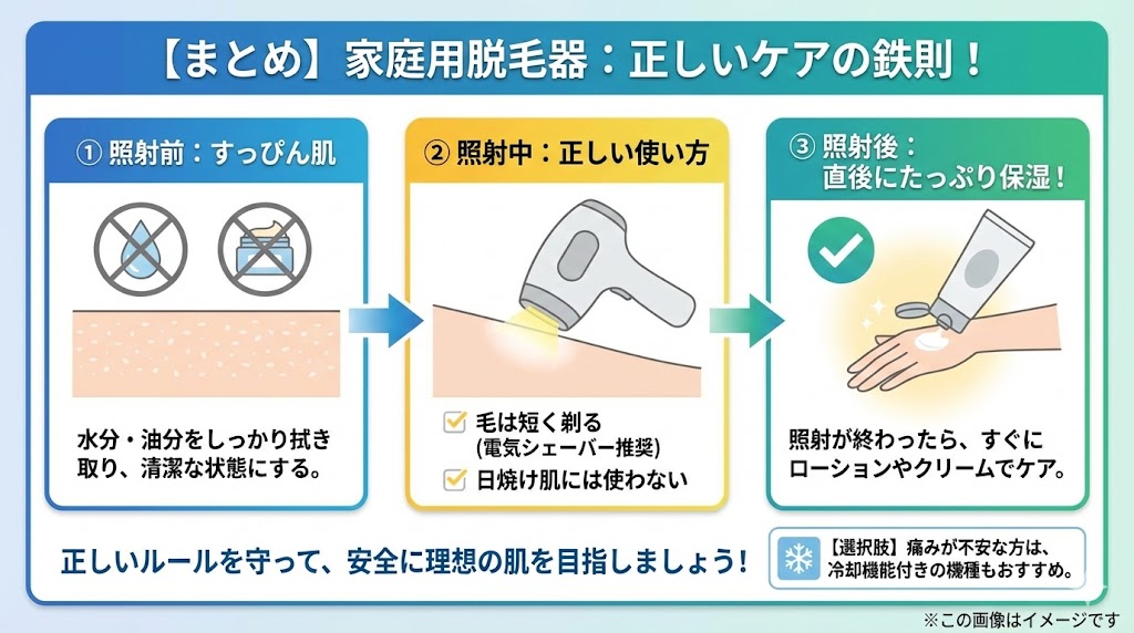 まとめ：保湿は「照射後」が鉄則！正しいケアですべすべ肌へ