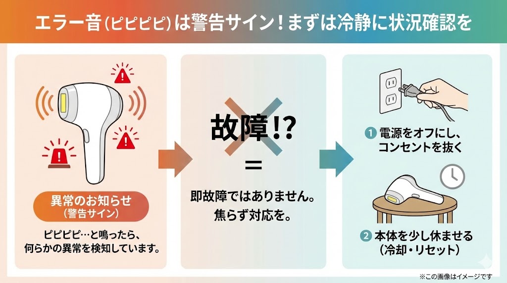 結論:ヤーマン脱毛器の「ピピピピ」は異常を知らせるエラー音!まずは冷静に状況確認を