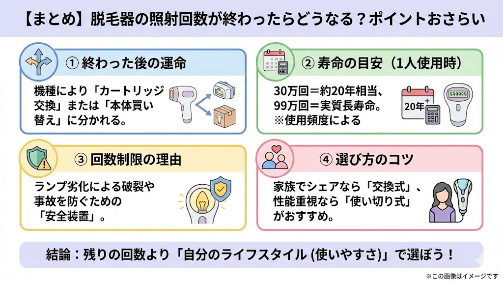 脱毛器照射回数終わったらどうなる?まとめ